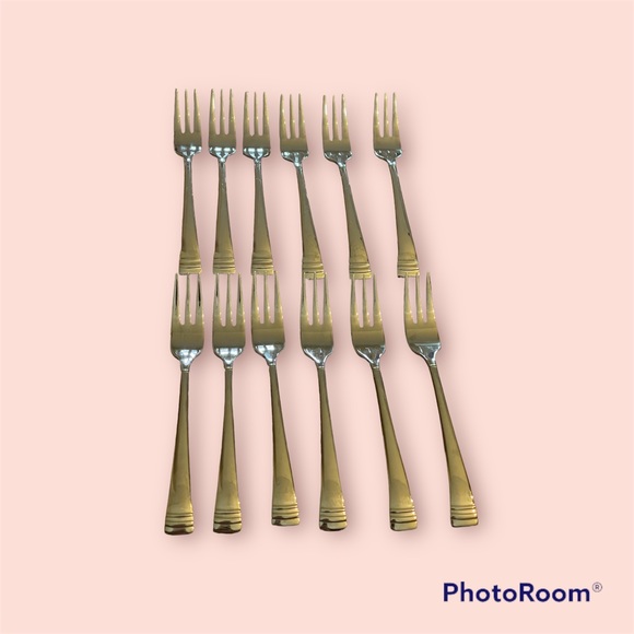 Lenox Platinum Federal Flatware Dessert Cake Forks fork set service for 12